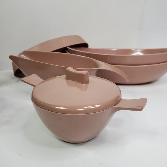 Vintage MCM Melamine Dishes Mauve Melmac marked and unmarked lot of 30-read - Picture 4 of 12